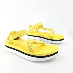 Teva Women Universal Platform Flatform Sandals Limelight Yellow 1102451 NEW FLAW